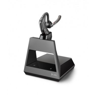 Plantronics Voyager 5200 Office-2 — бездротова гарнітура для стаціонарного телефону, ПК та мобільних пристроїв (Bluetooth, USB-C) + Зарядна станція