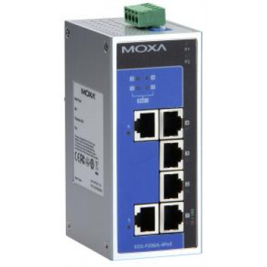 MOXA EDS-P206A-4PoE Неуправляемый промышленный коммутатор 2 x 10/100TX ports, 4 x 10/100TX (POE)