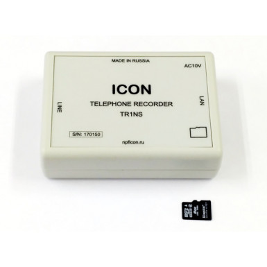 ICON TR1NS - 1-канальное устройство записи переговоров, запись на карту SDHC (до 1100 часов), Ethernet, WEB-интерфейс