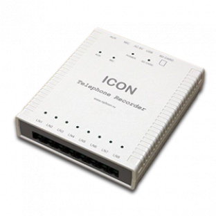 ICON TR8NS - 8-канальное устройство записи переговоров, запись на карту SDHC (до 1100 часов), Ethernet, USB, WEB-интерфейс