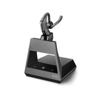Plantronics Voyager 5200 Office-2 — бездротова гарнітура для стаціонарного телефону, ПК та мобільних пристроїв (Bluetooth, Microsoft Teams, USB-C) + Зарядна станція