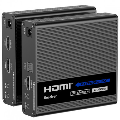 Lenkeng LKV676E - Подовжувач HDMI, 4K@60Гц, HDMI 2.0, CAT5e/6 до 40/70 метрів, прохідний HDMI