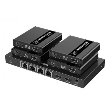 Lenkeng LKV724P - розгалужувач-подовжувач 1*4 HDMI, 4K@30Гц, CAT6, до 70 метрів