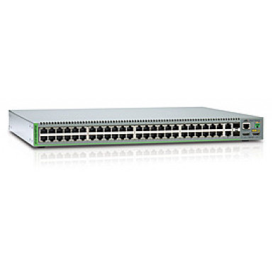 Allied Telesis AT-8100S/48POE Коммутатор L2+ 48x10/100TX с поддержкой POE+ (бюджет мощности 370Вт) , 2x10/100/1000Tили SFP комбо, поддержка стекирования через HDMI, 2 блока питания